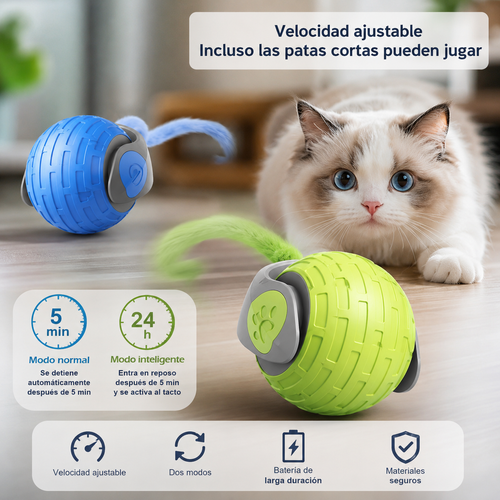Pelota Inteligente Automática para Gatos - Juguete Interactivo Recargable